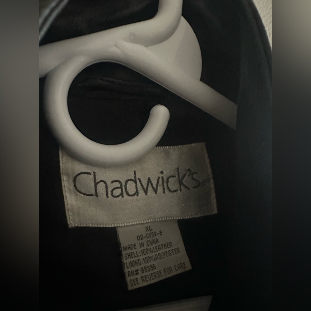 Chadwicks Black Genuine Leather Zip-Up Women's Jacket Size XL - Picture 4 of 4